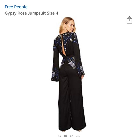Free people gypsy floral embroidered jumpsuit - Picture 3 of 4